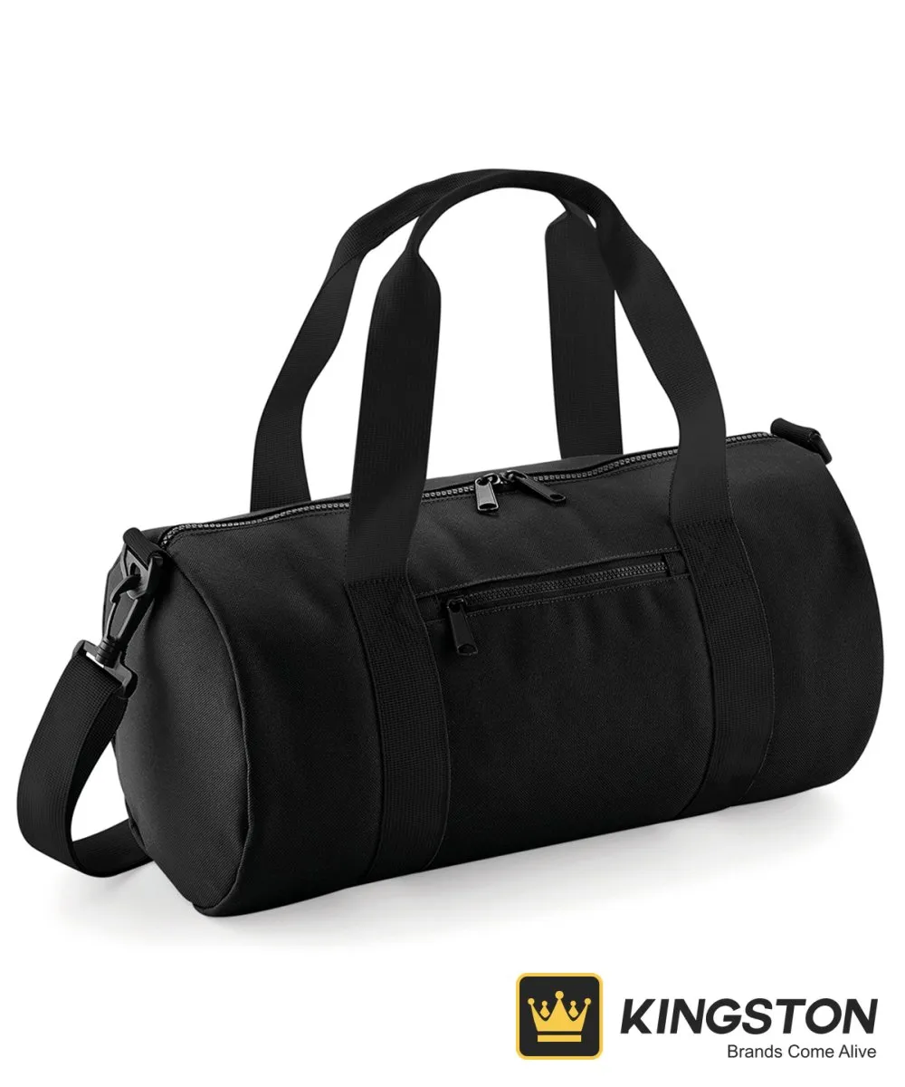 Bagbase Mini Barrel Bag in Black/Black