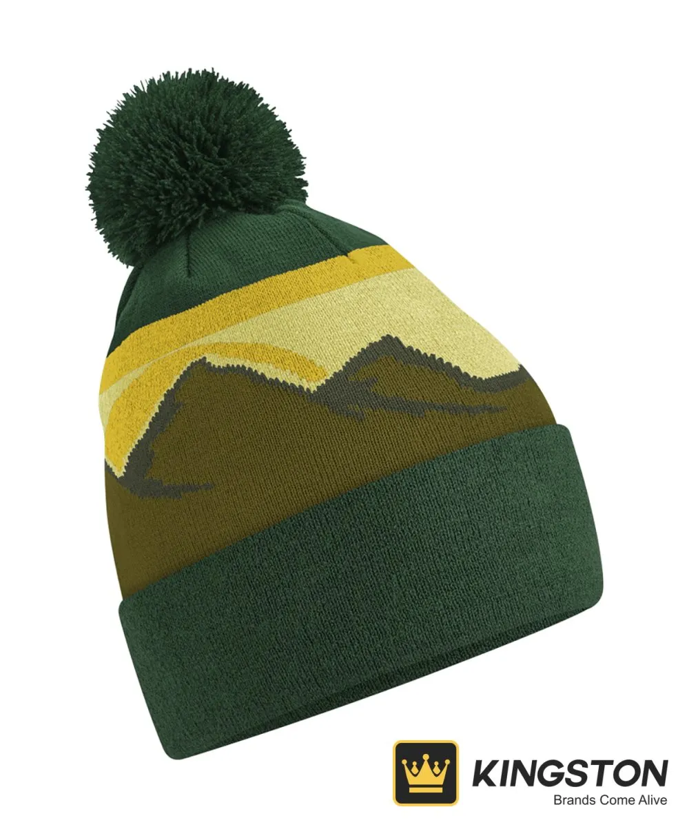 Beechfield Mountain Peaks Pom Pom Beanie in Alpine Peaks