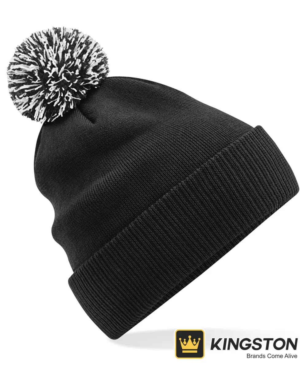 Beechfield Recycled Snowstar Beanie in Black/White