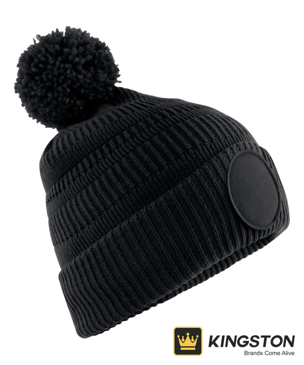 Beechfield Fan Patch Beanie in Black