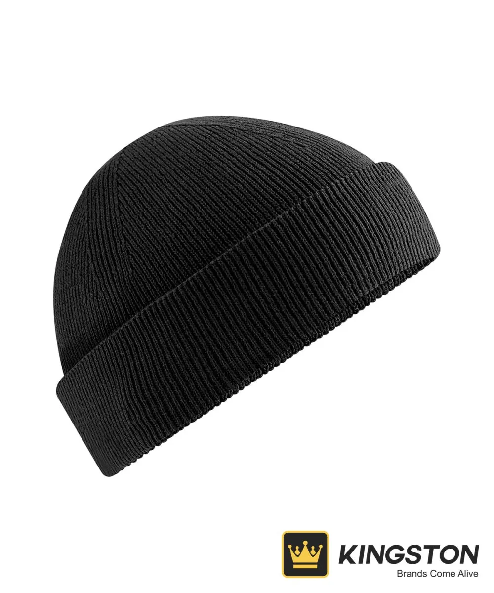 Beechfield Organic Cotton Fisherman Beanie in Black
