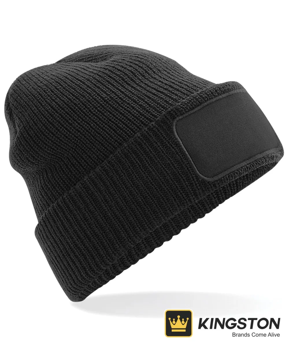 Beechfield Thinsulate Patch Beanie in Black