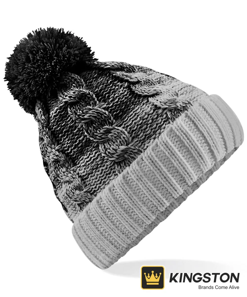 Beechfield Ombré Beanie in Black/Light Grey