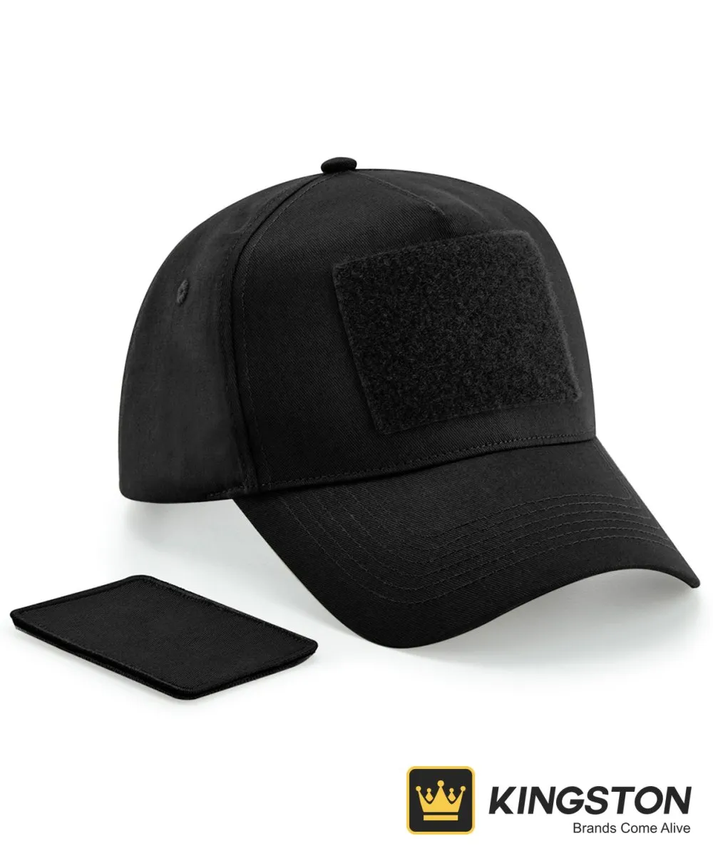 Beechfield Removable Patch 5-Panel Cap in Black