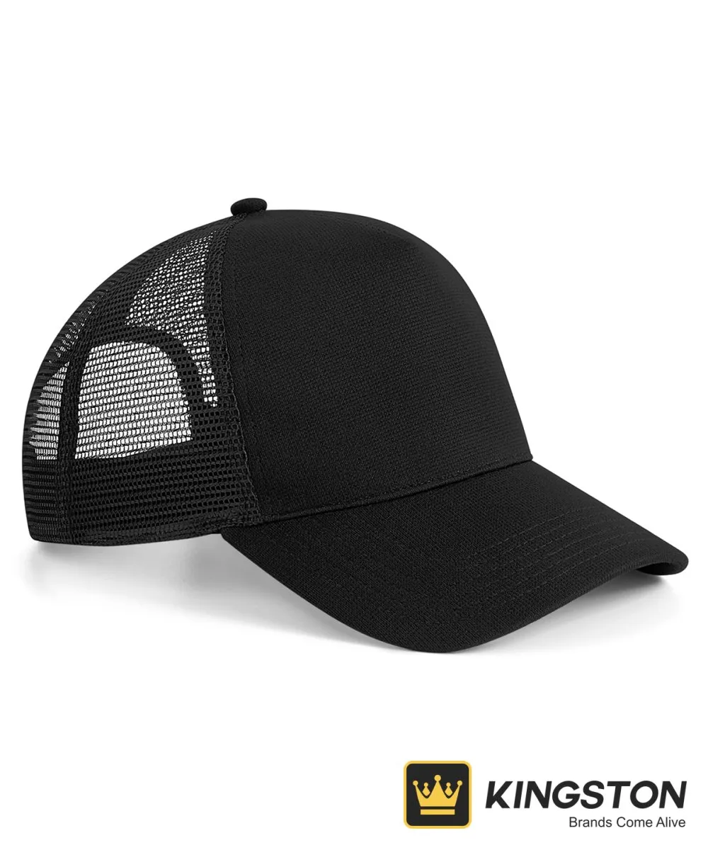 Beechfield Microknit Snapback Trucker in Black