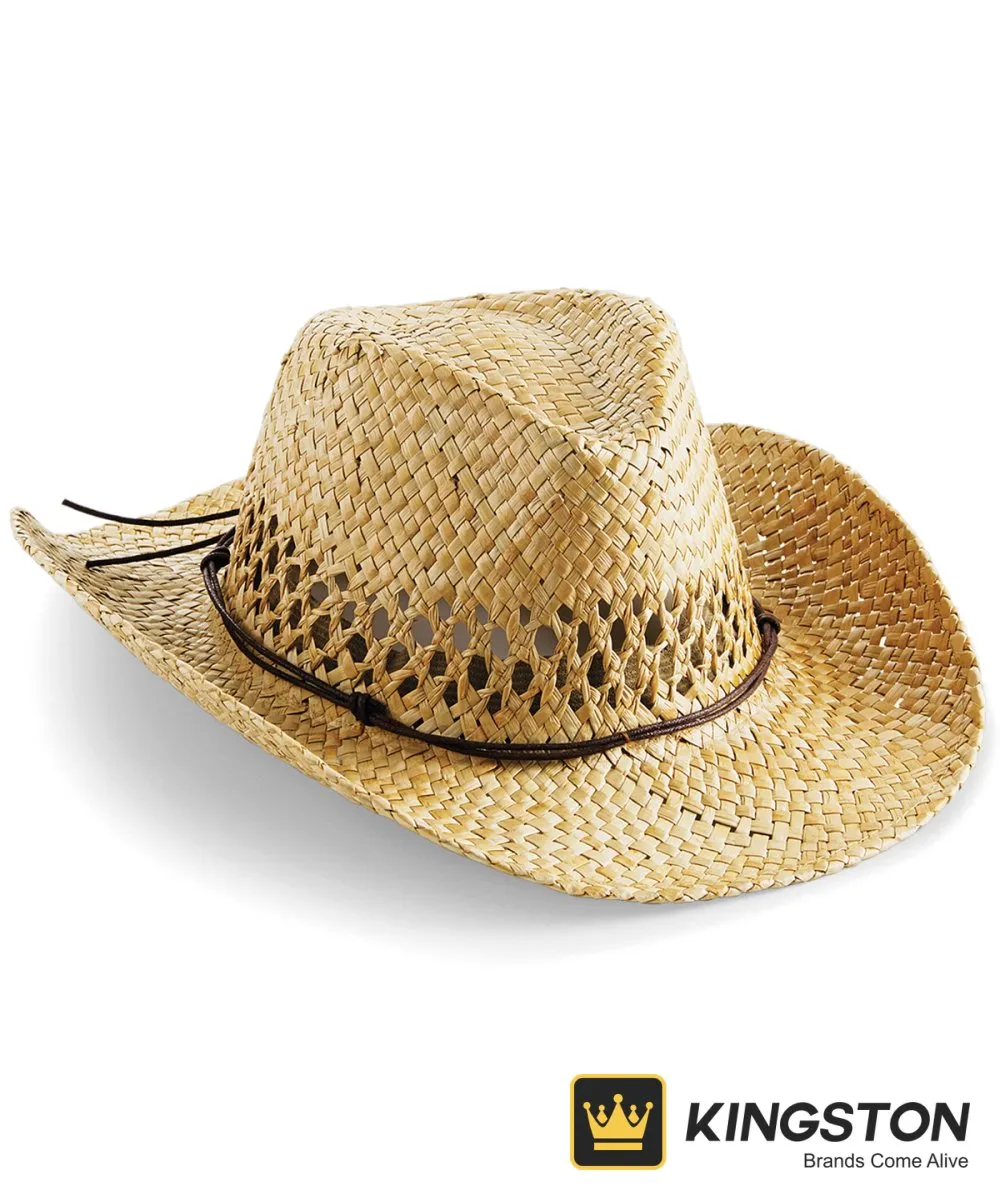 Beechfield Straw Cowboy Hat in Natural