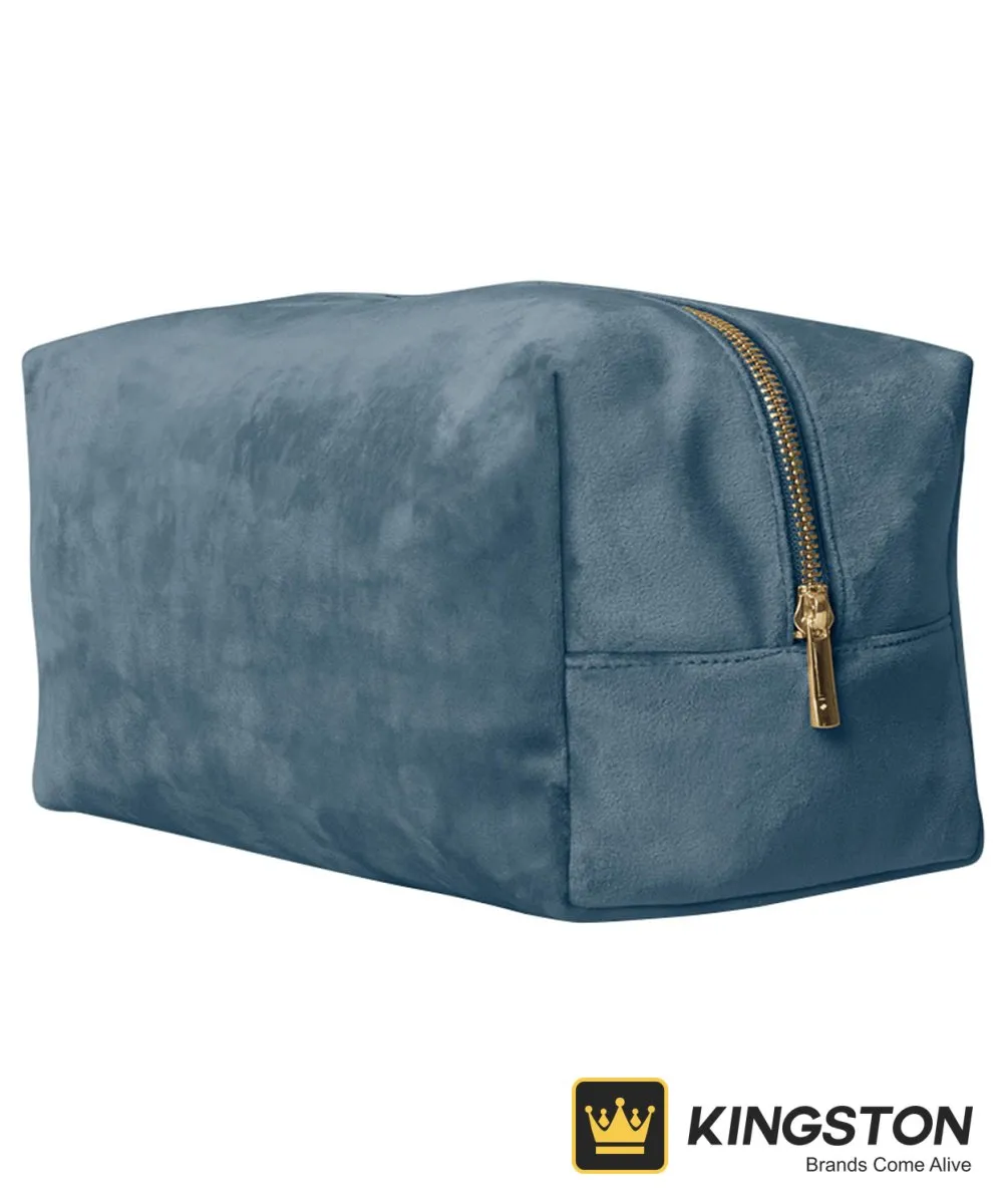 Bagbase Velvet Toiletry Case in Blue Topaz