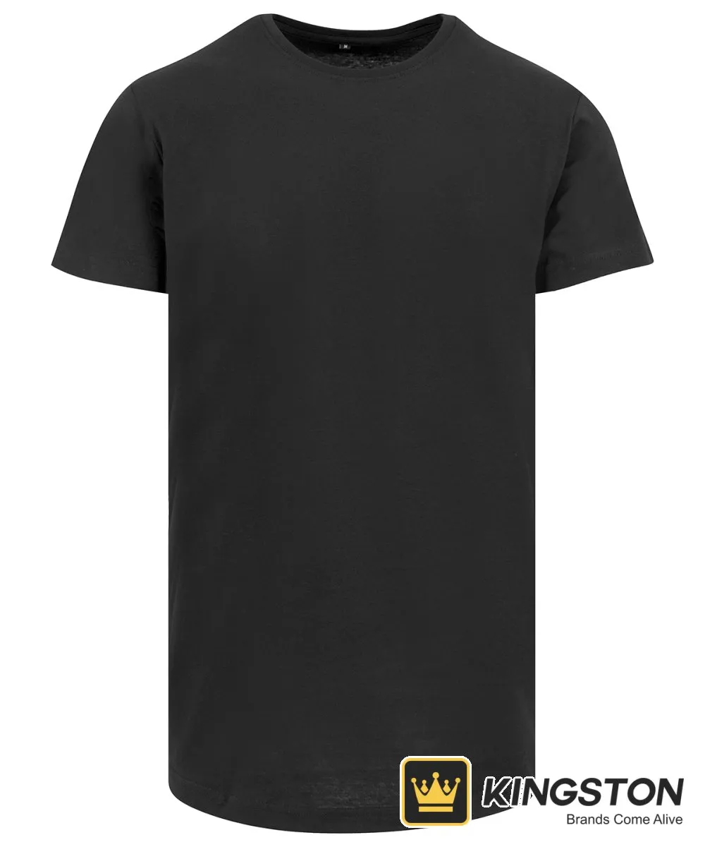 Build Your Brand Shaped Long Tee in Black