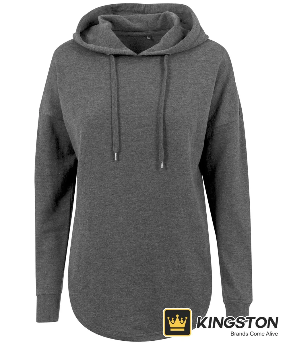 Build Your Brand Women's Oversized Hoodie in Charcoal