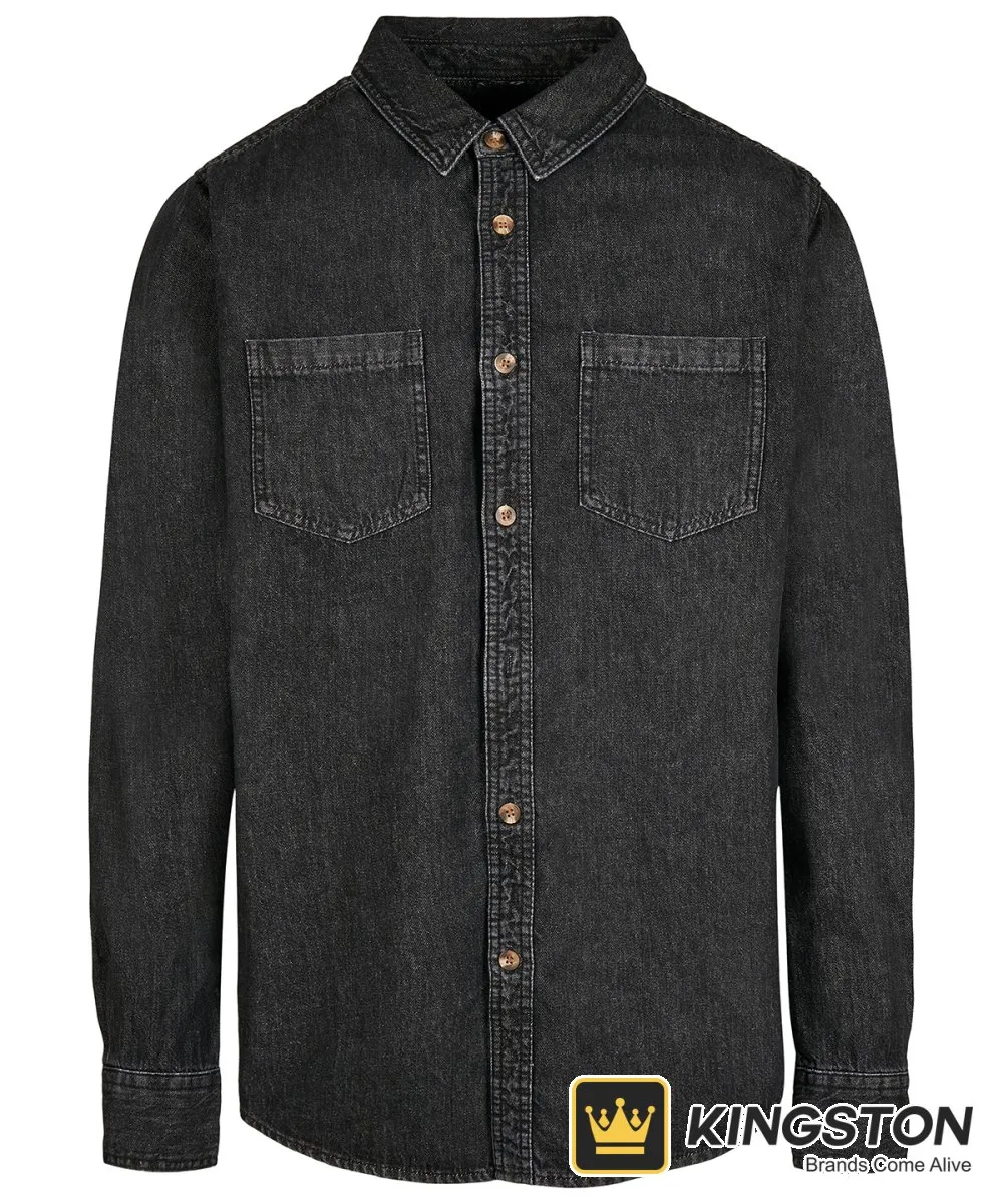 Build Your Brand Denim Shirt in Black Washed
