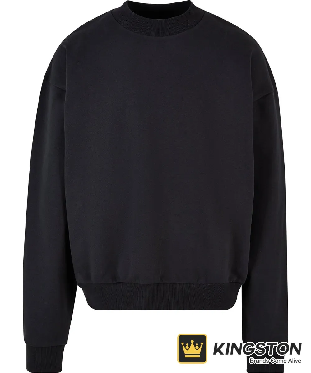 Build Your Brand Ultra-Heavy Cotton Crew Neck in Black