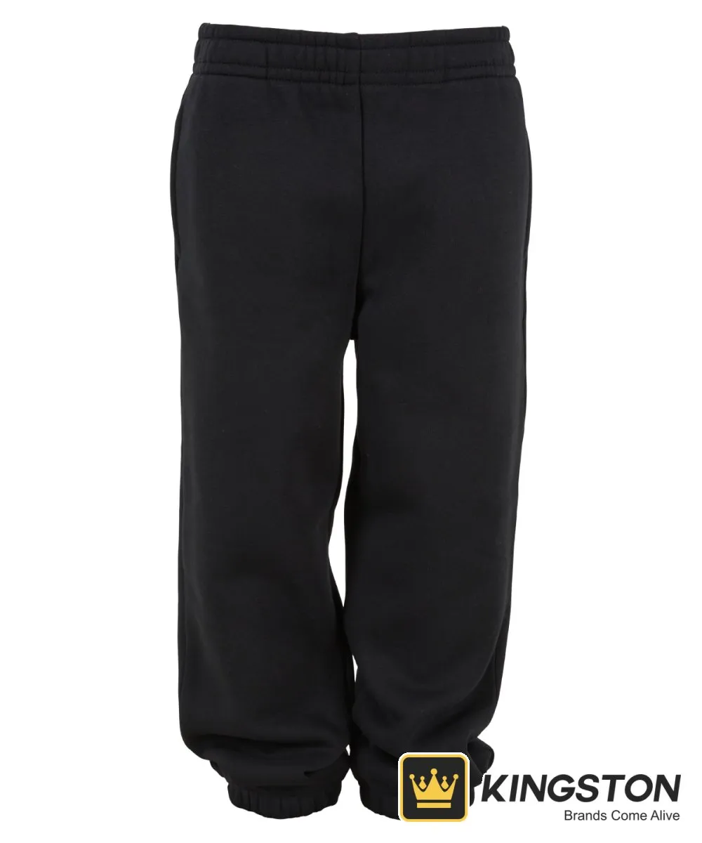 Build Your Brand Kids Fluffy Sweatpants in Black