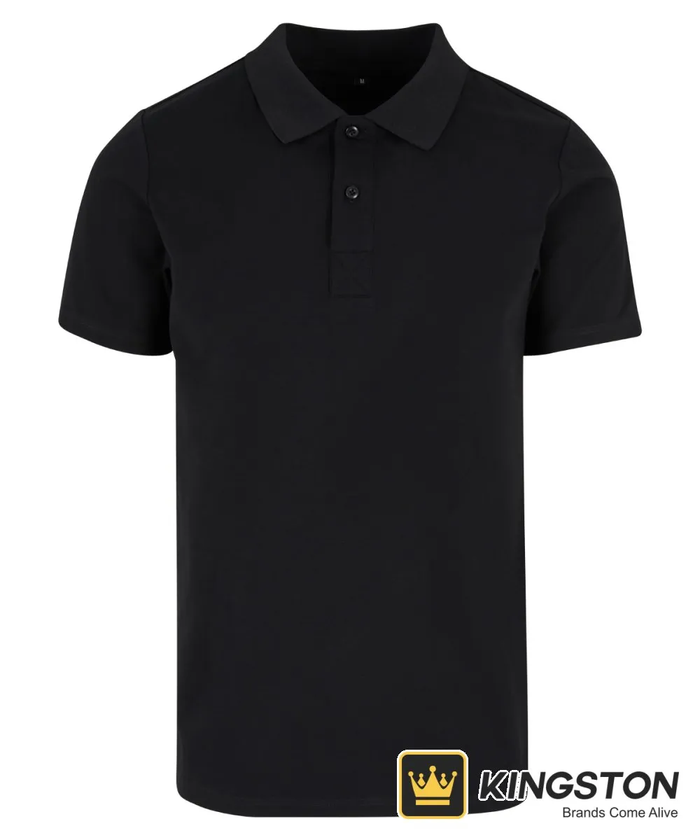 Build Your Brand Sorona Polo Tee in Black