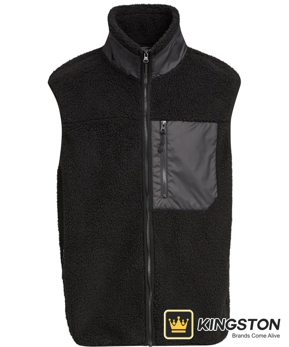 Build Your Brand Bonded Sherpa Vest in Black