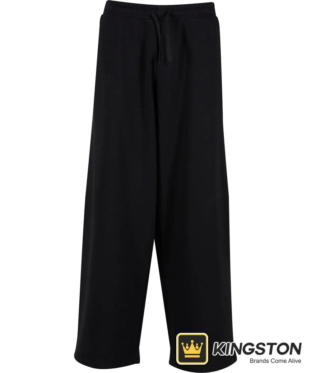 Build Your Brand Wide-Leg Sweatpants in Black