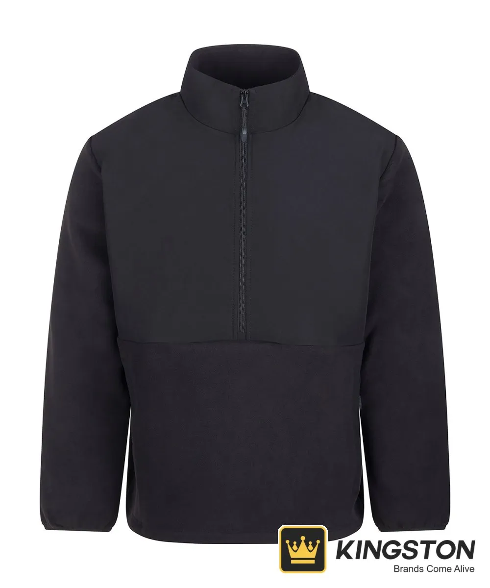 Front Row Recycled Half-Zip Microfleece in Black