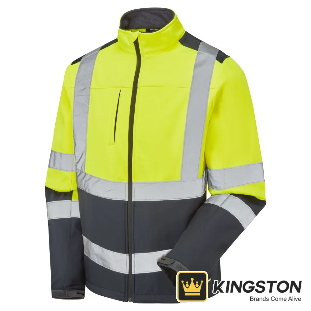 Supertouch Hi-Vis Two-Tone Softshell Jacket in Yellow/Navy