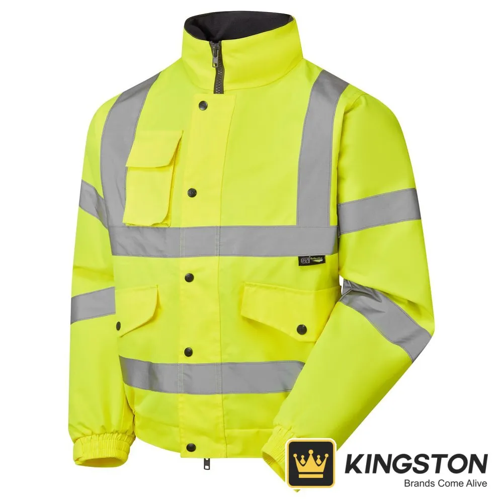 Supertouch Hi-Vis Fleece Lined Bomber Jacket in Yellow