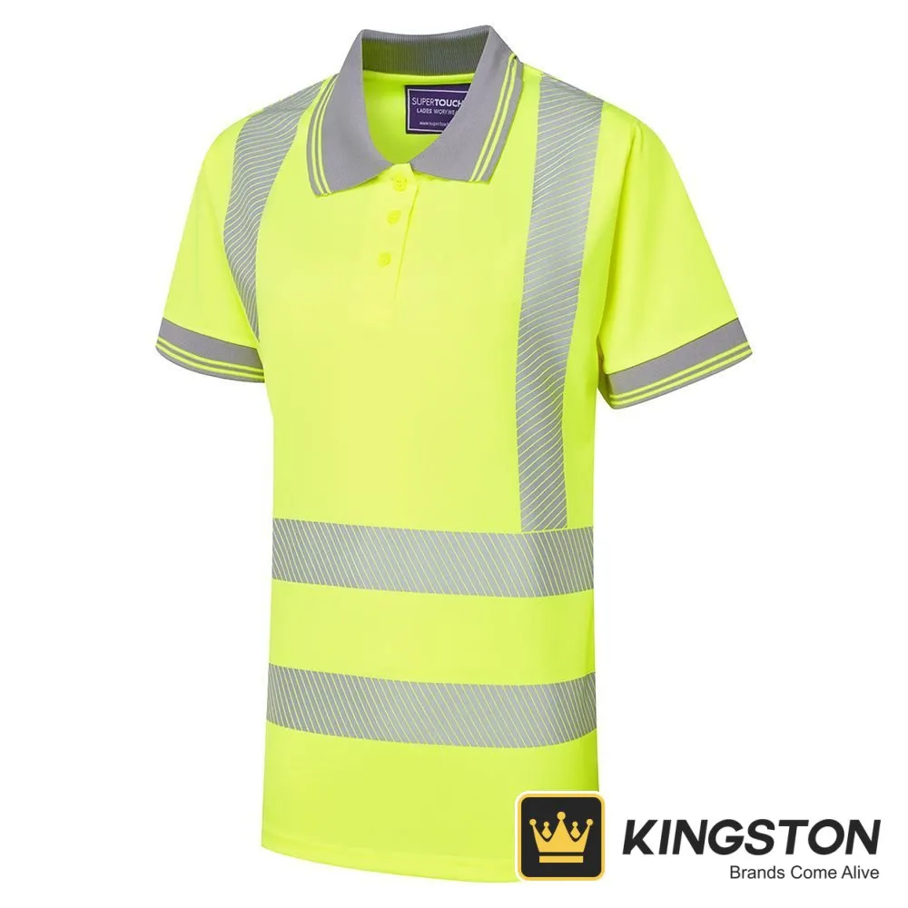 Supertouch Women's Hi-Vis Savannah Bird Eye Polo in Yellow