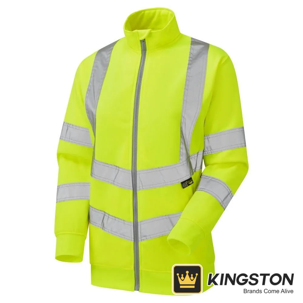 Supertouch Women's Hi-Vis Eshaal Zipped Sweatshirt in Yellow