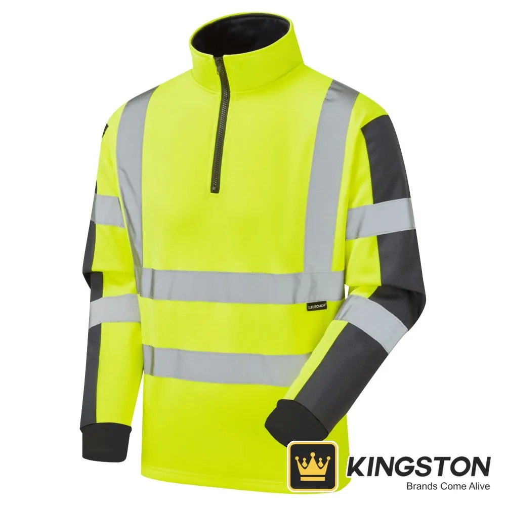 Supertouch Hi-Vis Two Tone Rugby Shirt in Yellow/Navy