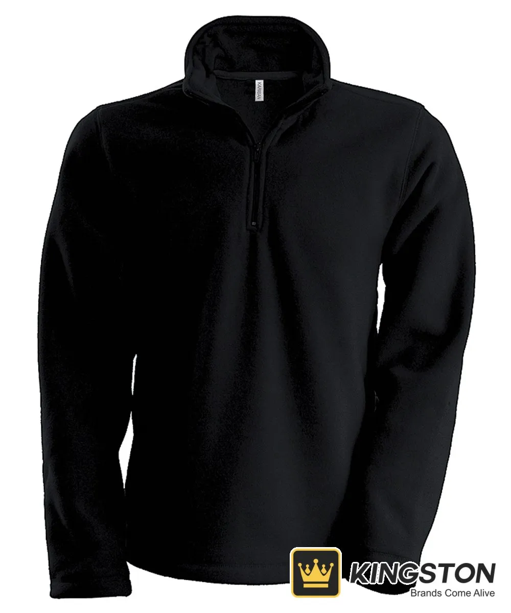 Kariban Enzo Zip Neck Microfleece in Black