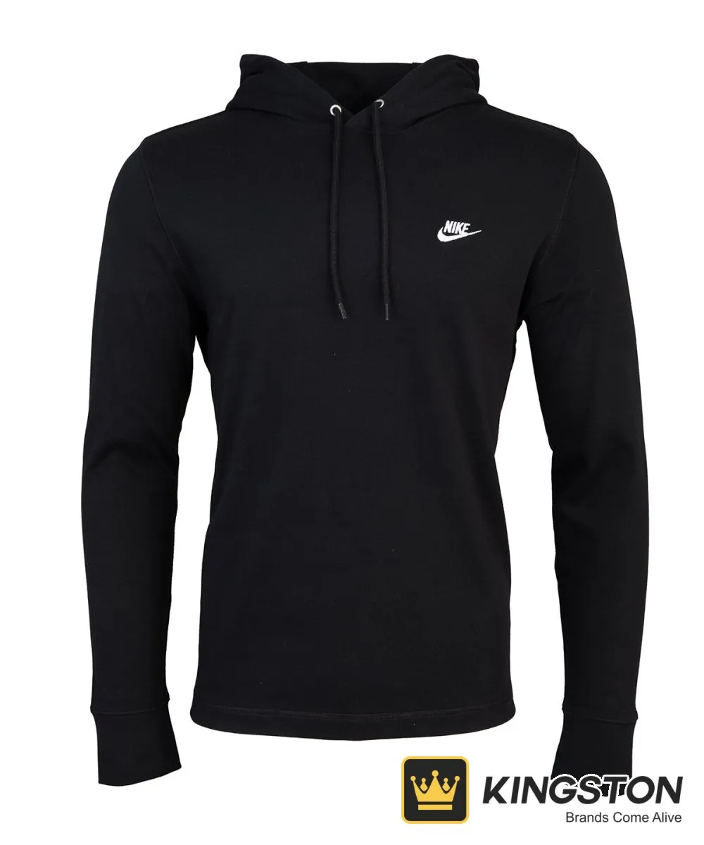 Nike Club Knit Hoodie in Black/Black/White