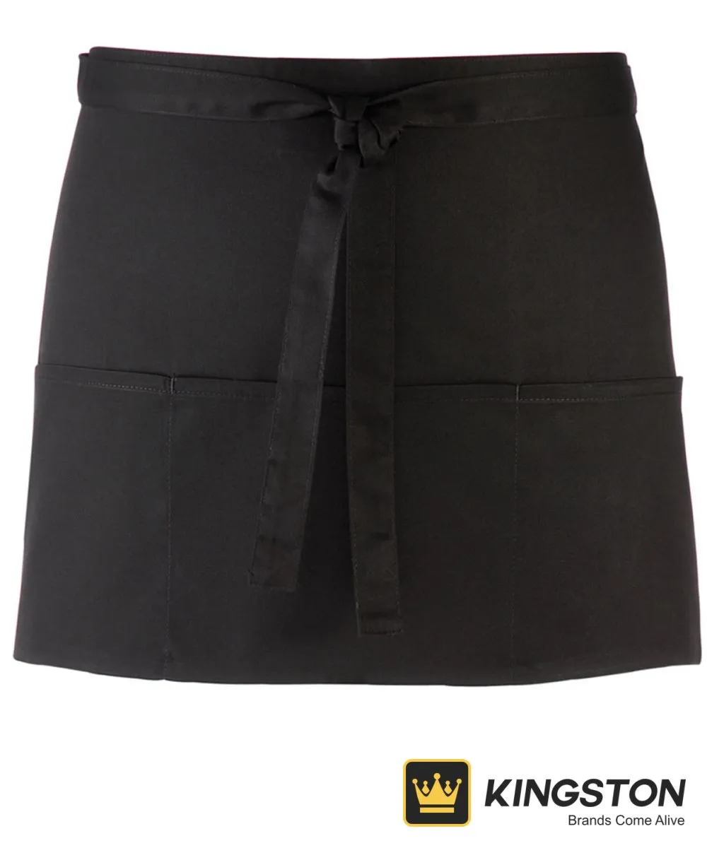 Premier Colours 3-Pocket Apron in Black