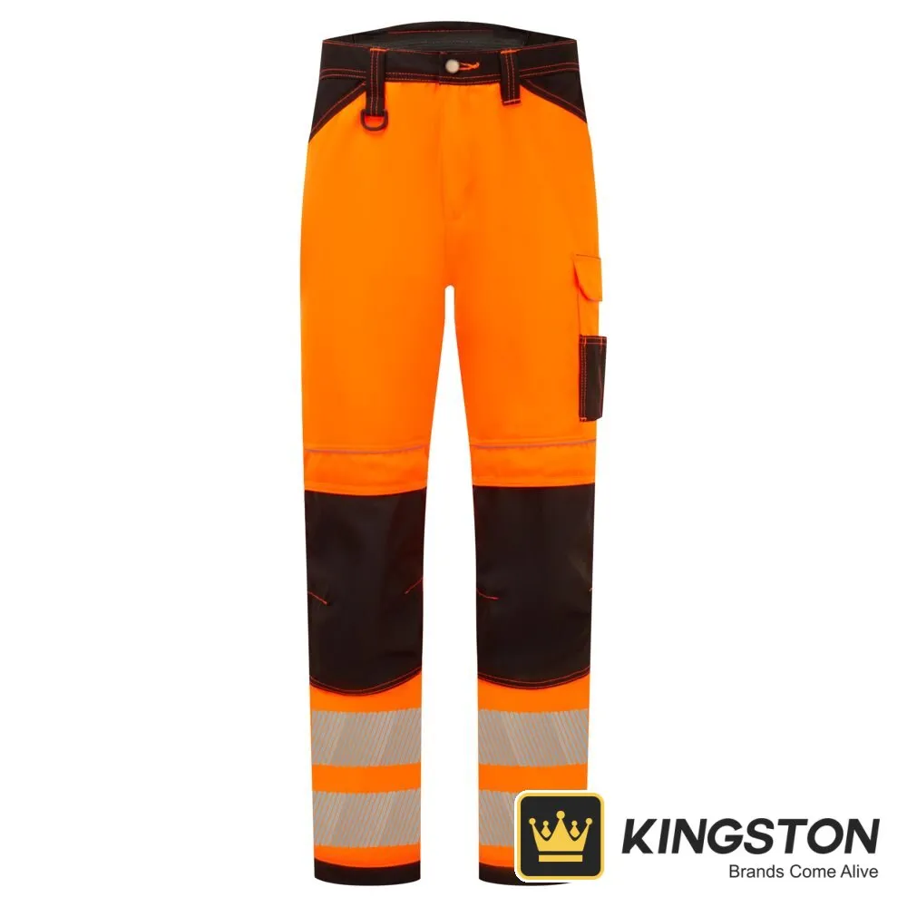 Portwest PW3 Hi-Vis Work Trousers in Orange/Black