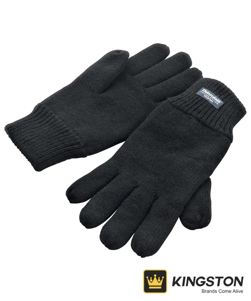 Result Classic Fully Lined Thinsulate Gloves in Black