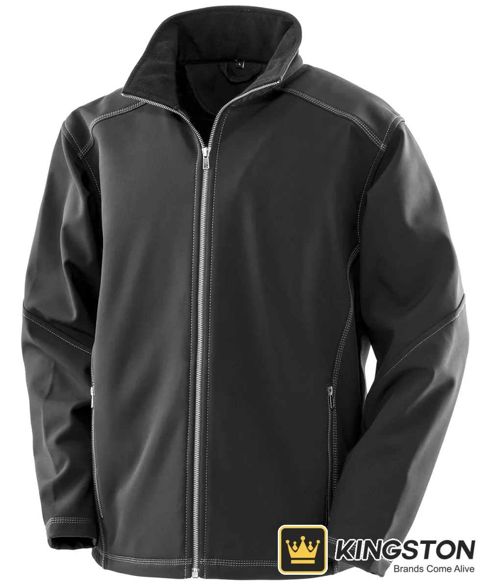 Result Treble Stitch Softshell Jacket in Black