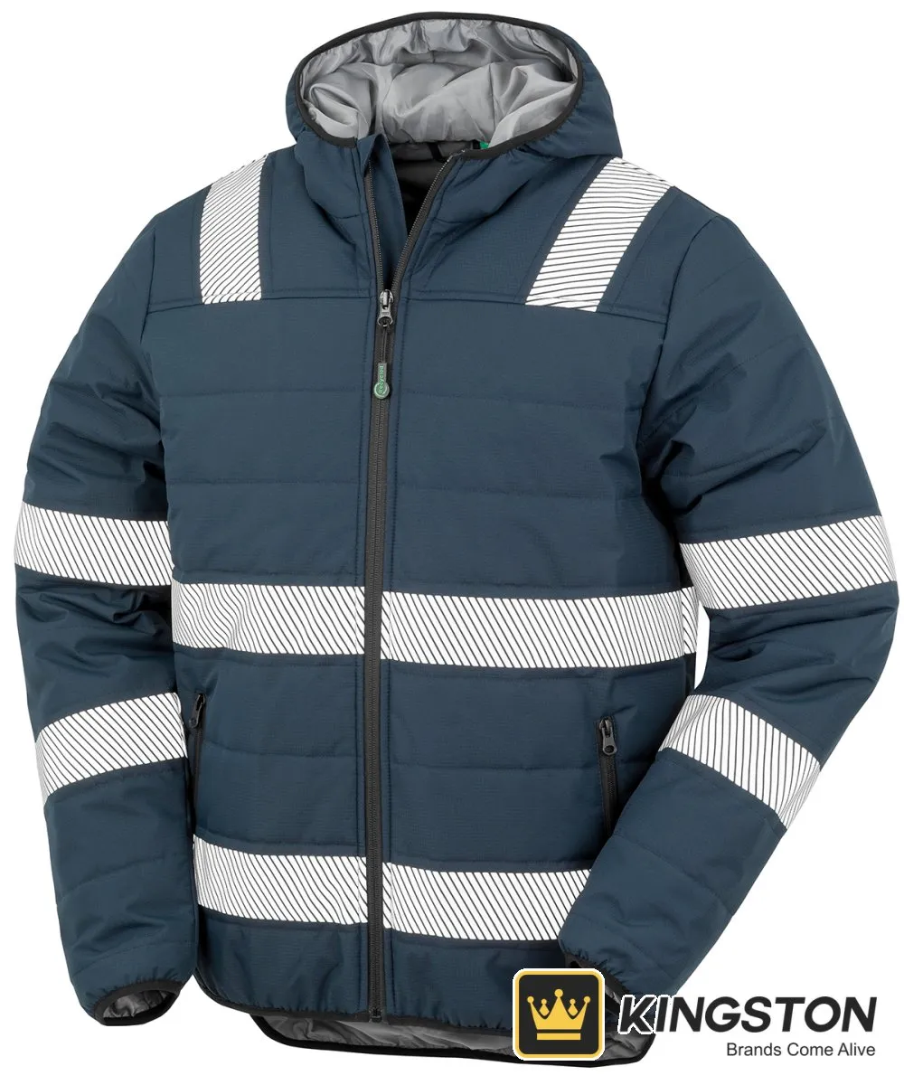 Result Recycled Ripstop Padded Safety Jacket in Navy