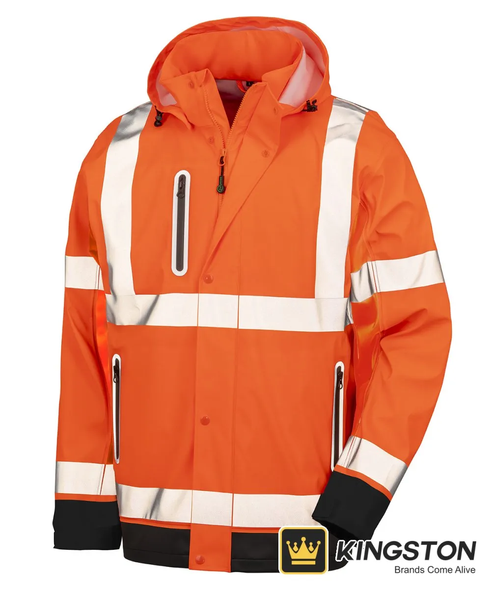 Result Heavy-Duty Prism PU Safe and Dry Jacket in Fluorescent Orange/Black