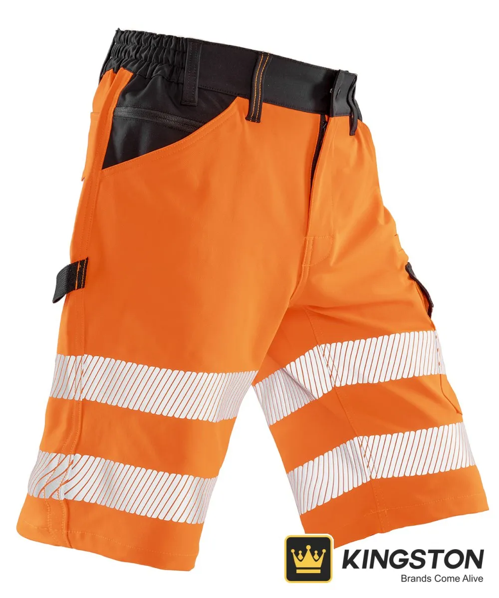 Result Safe-Guard Recycled Stretch Safety Shorts in Fluorescent Orange