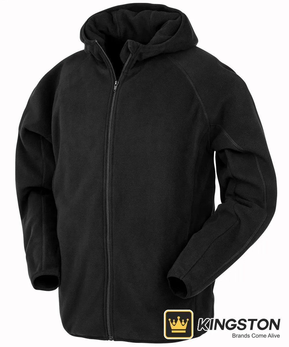 Result Recycled Hooded Microfleece in Black