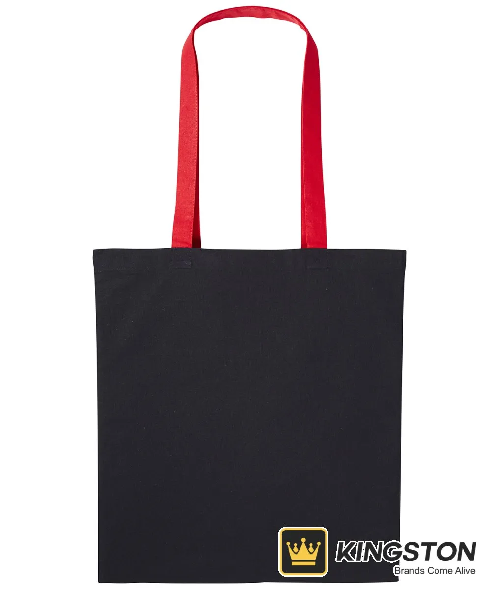 Nutshell Varsity Cotton Shopper Long Handle in Black/Fire Red