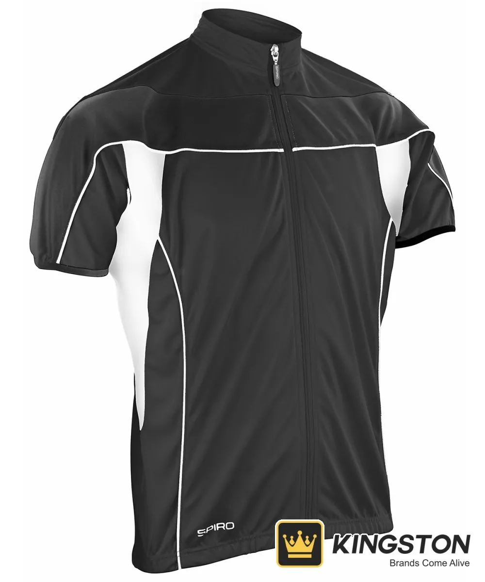 Spiro Bikewear Full-Zip Top in Black/White