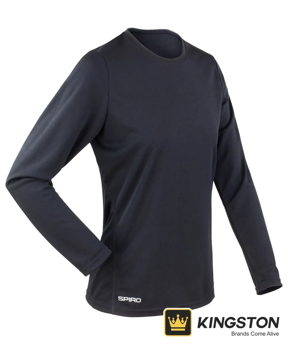 Spiro Women's Quick-Dry Long Sleeve T-Shirt in Black