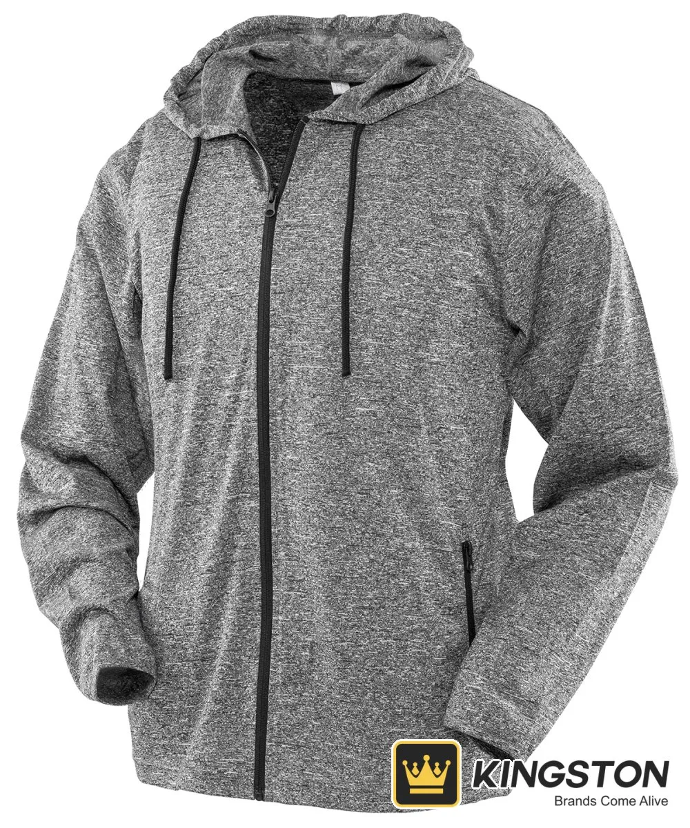 Spiro Women's Hooded Tee Jacket in Marl Grey