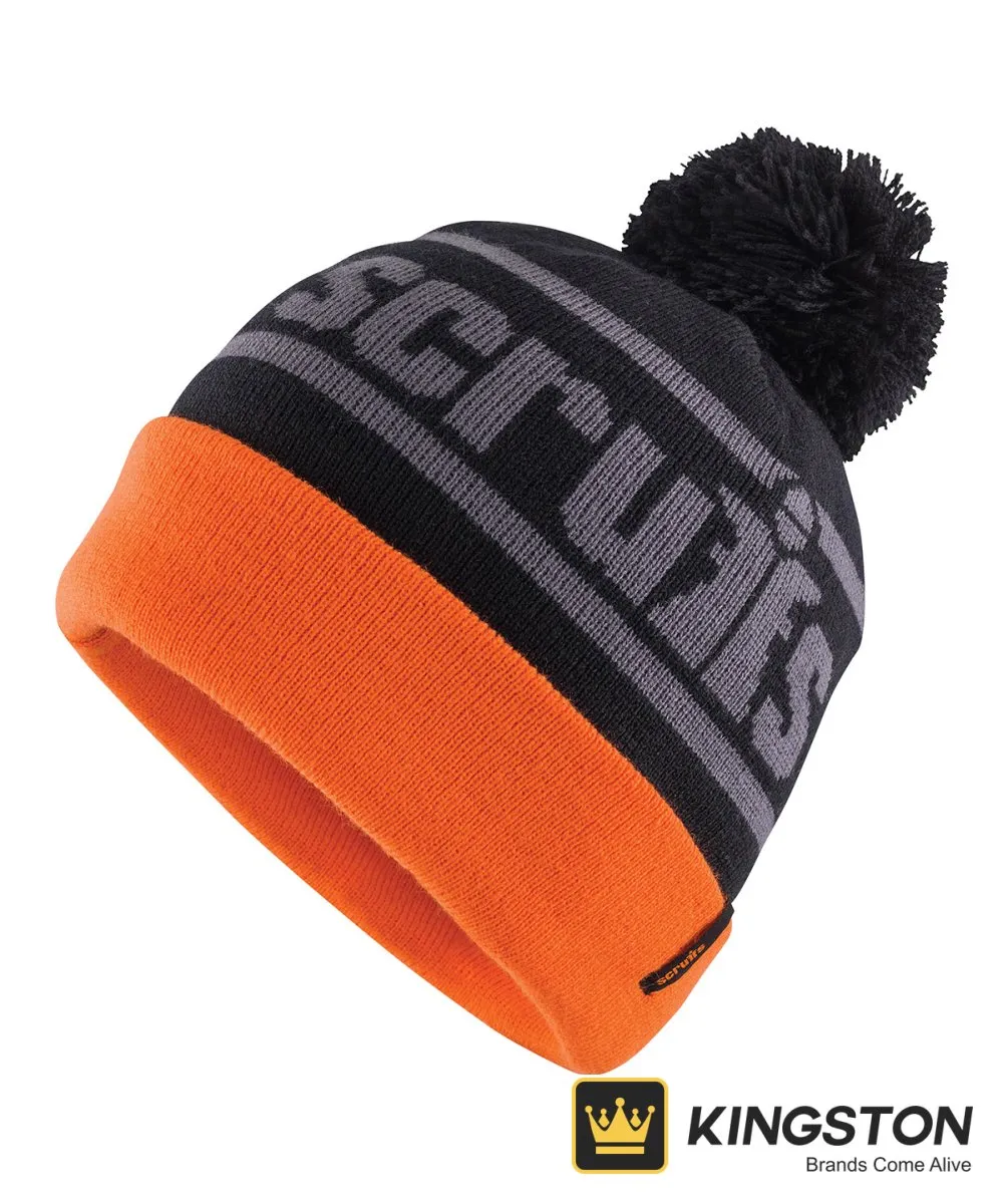 Scruffs Trade Bobble Hat in Black/Orange