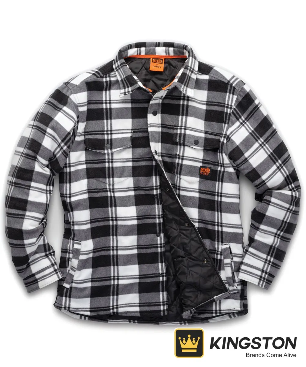 Scruffs Worker Padded Checked Shirt in Black/White