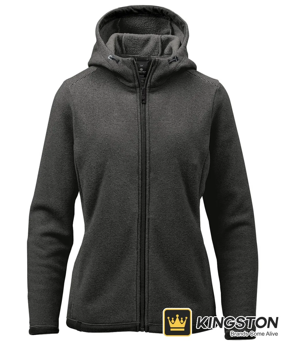 Stormtech Women's Medusa Fleece Hoodie in Charcoal Stripe