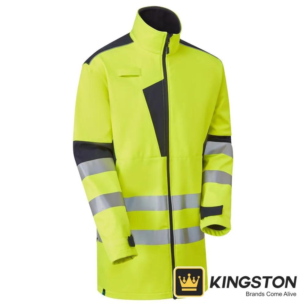Supertouch System Hi-Vis Eco 3-Layer Softshell Parka in Yellow/Navy