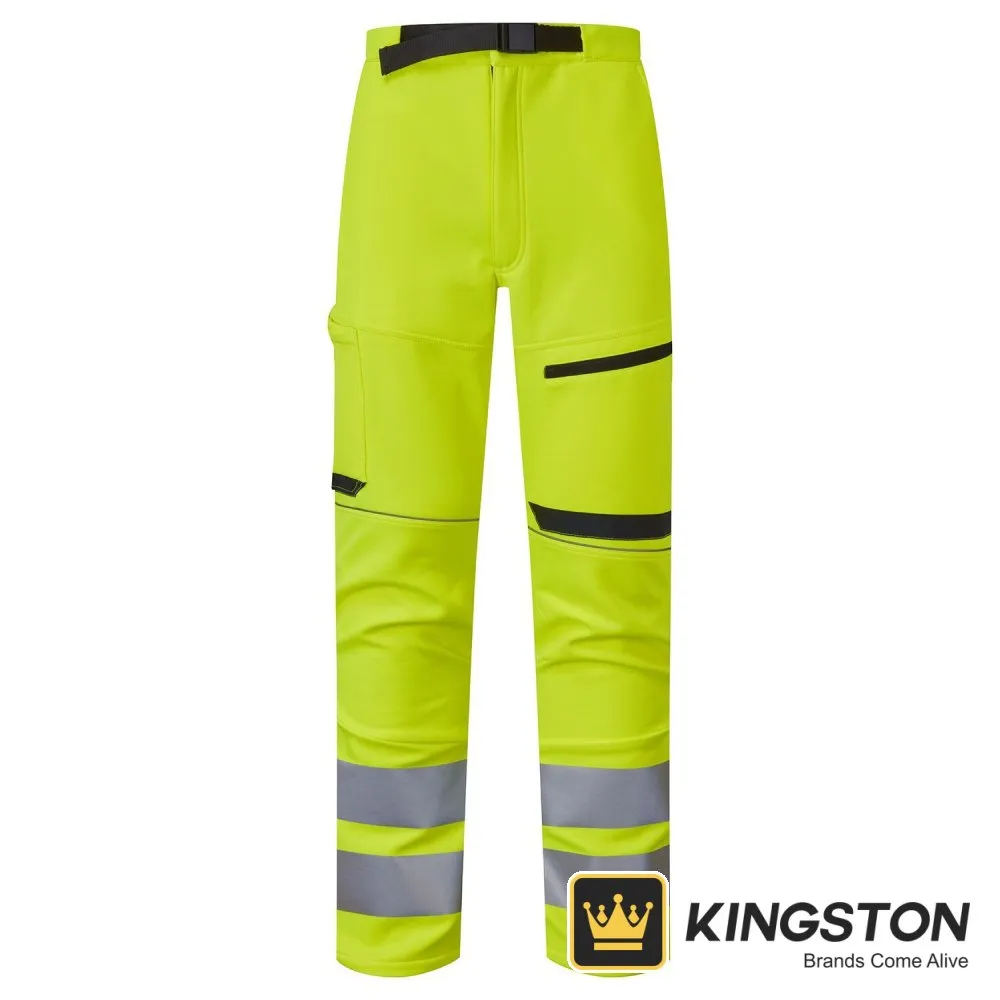 Supertouch System Hi-Vis Eco Stretch Softshell Trouser in Yellow/Navy