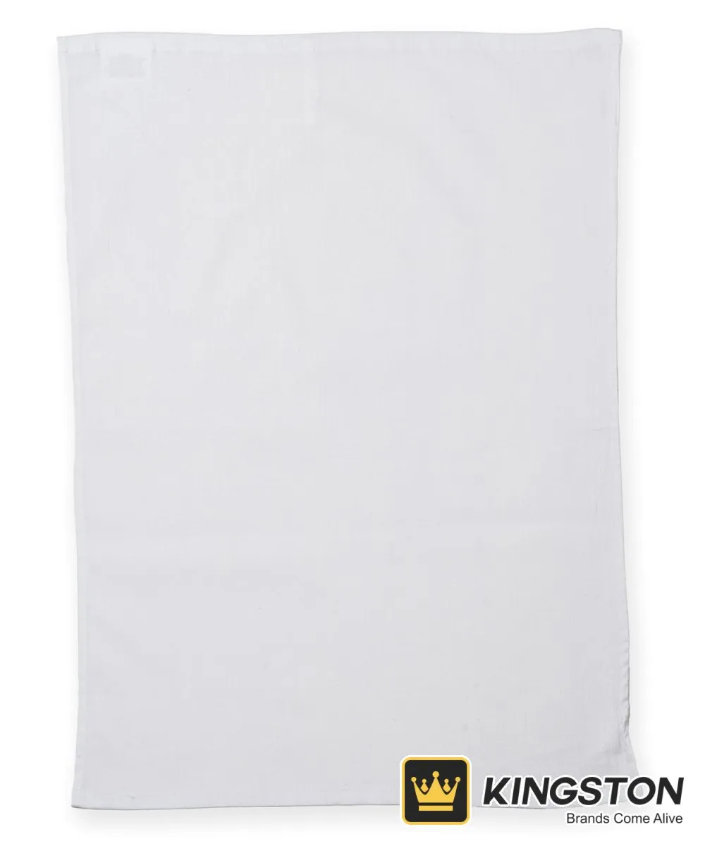 Towel City Woven Cotton Tea Towel in White