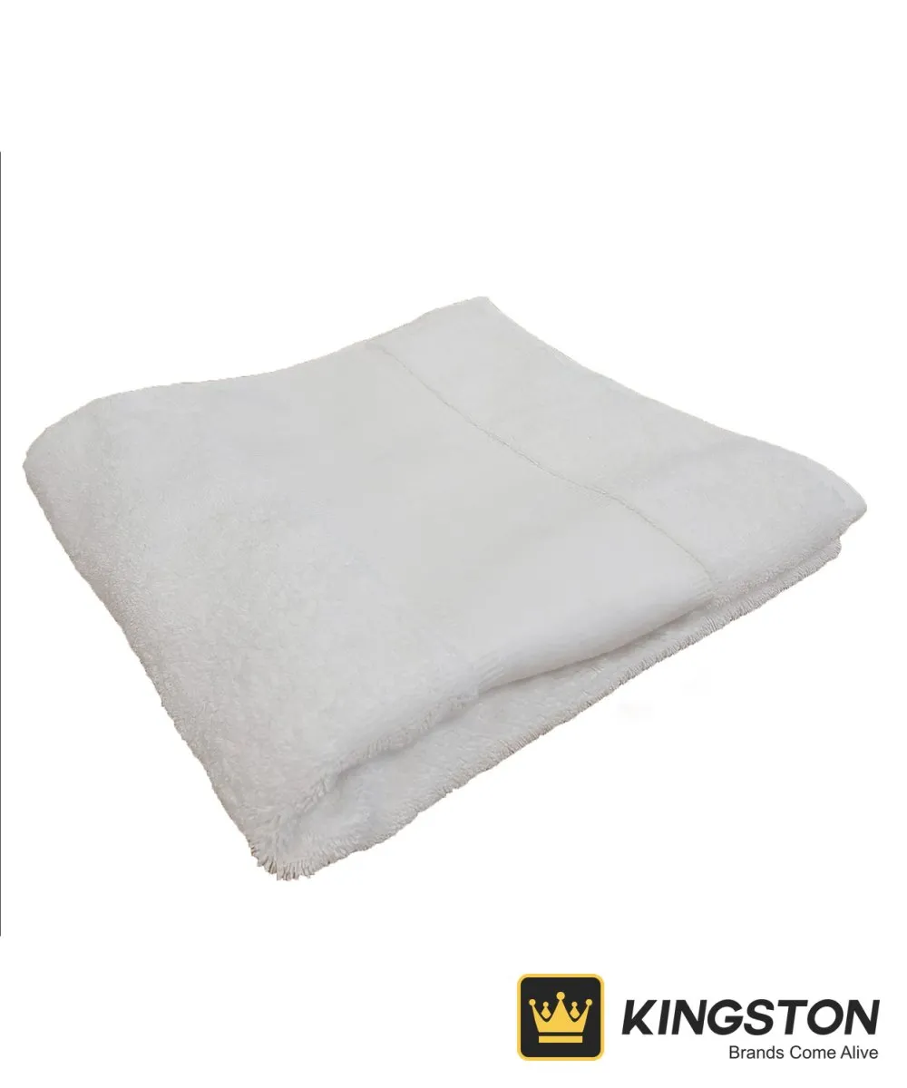 Towel City Organic Border Hand Towel in White