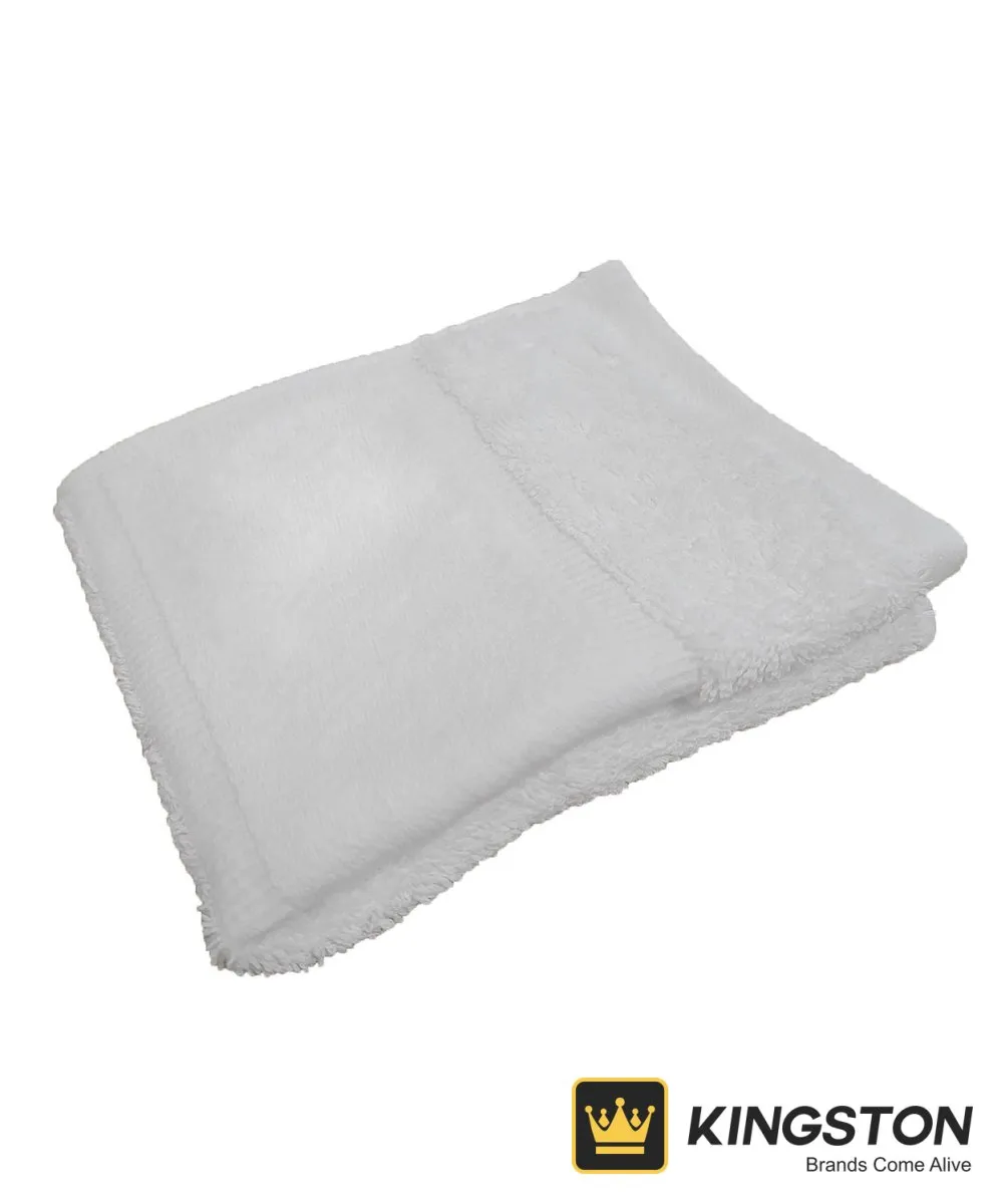 Towel City Organic Border Guest Towel in White