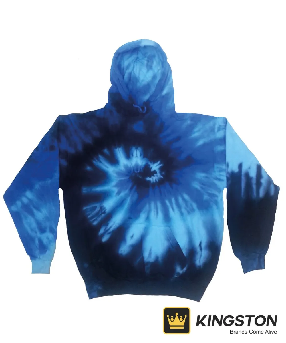 Colortone Rainbow Tie-Dye Hoodie in Blue Ocean