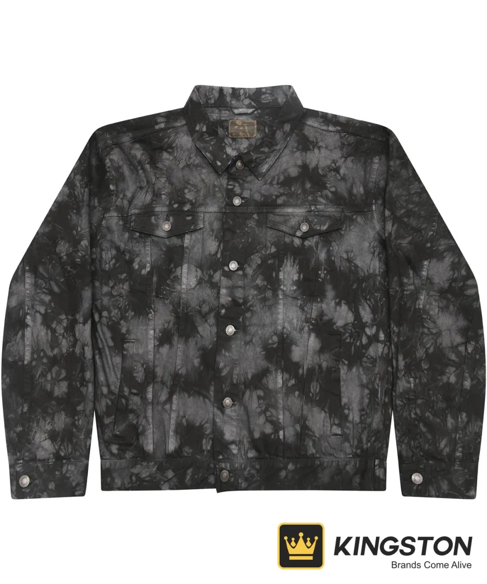 Colortone Tie-Dye Denim Jacket in Crystal Black