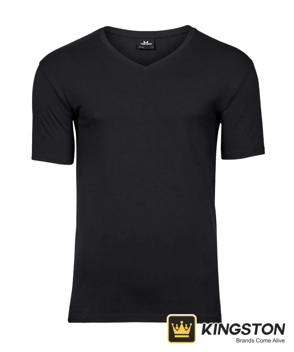 Tee Jays Stretch V-Neck Tee 401 in Black